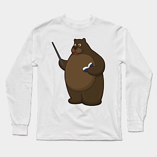 Bear as Teacher with Book & Pointer Long Sleeve T-Shirt